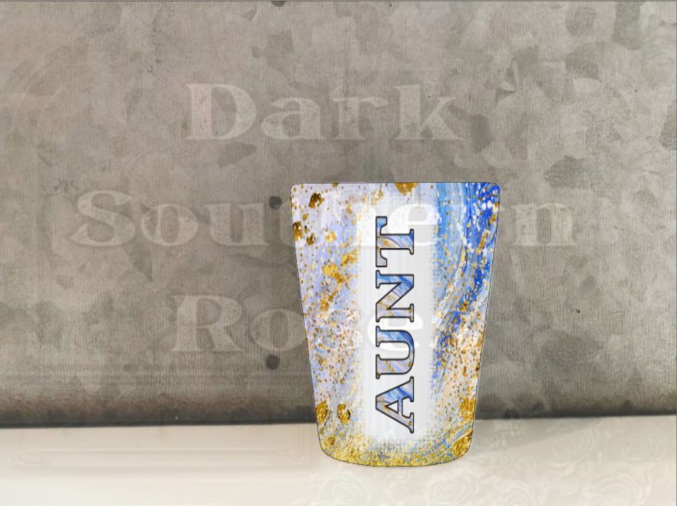 Aunt Blue & Gold | Classy Splatter Shot Glass