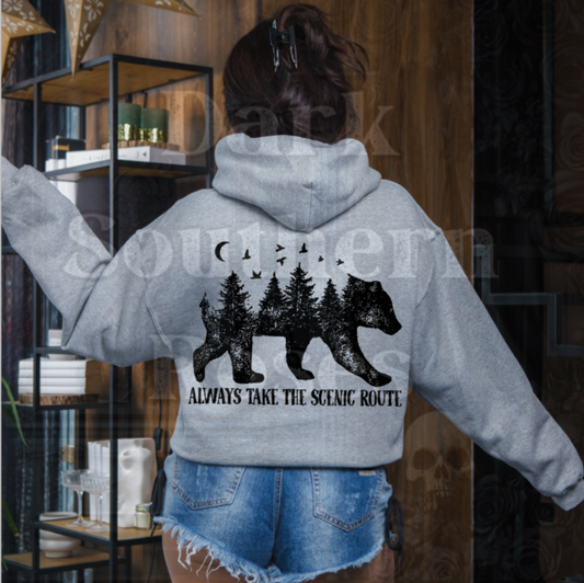 🐻 Always Take the Scenic Route | Nature Adventure Hoodie