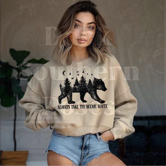 🐻 Always Take the Scenic Route | Adventure Sweatshirt