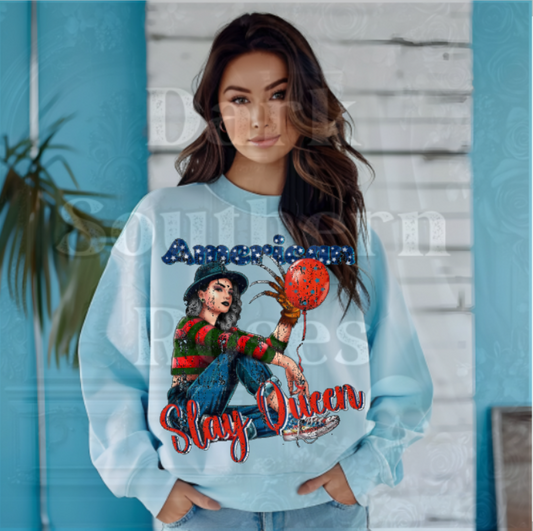 American Slay Queen | Patriotic Horror Sweatshirt