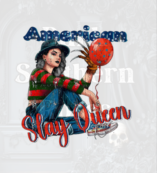 American Slay Queen | Patriotic Horror DTF Print