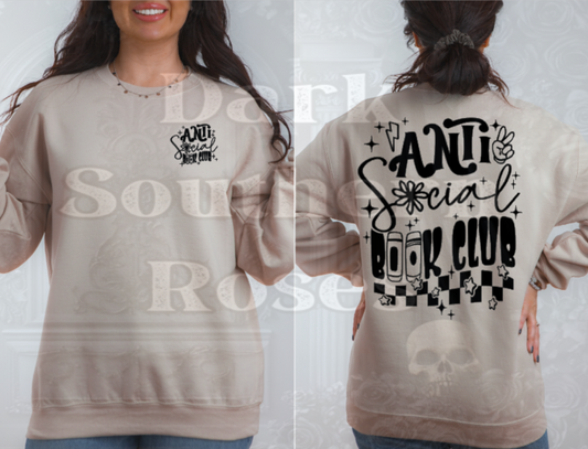 🖤 Anti Social Book Club | Pocket + Back Design Sweatshirt