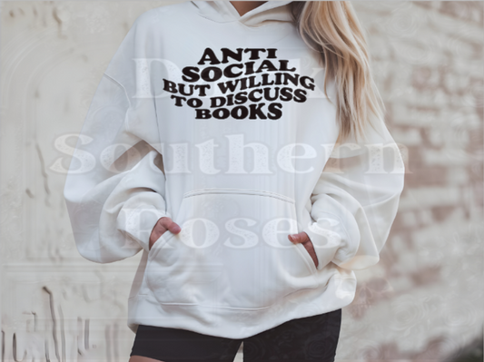 ❤️ Anti Social But Willing to Discuss Books | Cozy Hoodie