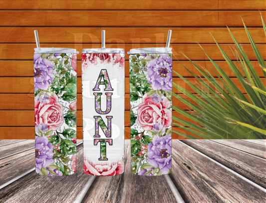🌸💜 Aunt Floral | 20oz Tumbler Collection