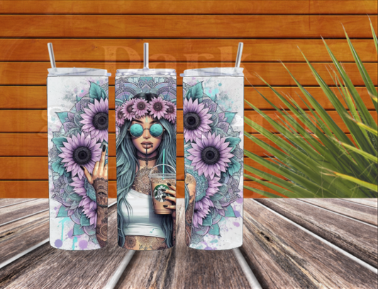 🌻💋 Hippie Sunflower Babe | 20oz Tumbler Collection