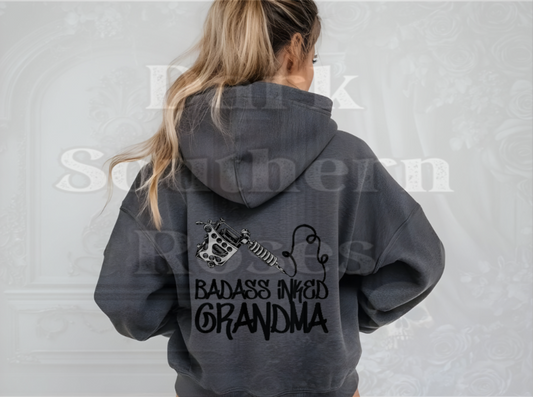 🖤 Badass Inked Grandma Hoodie | Tattoo Grandma Hoodie | Dark Southern Roses