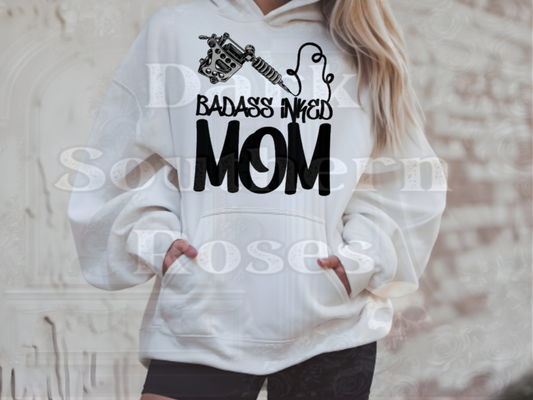 🖤Badass Inked Mom Hoodie | Tattoo Mom Hoodie | Dark Southern Roses