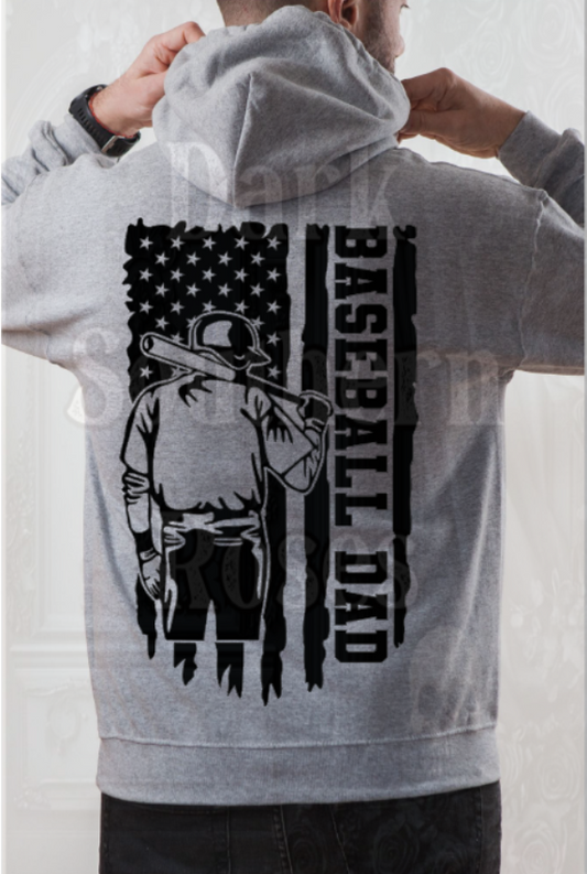 ⚾Baseball Dad Hoodie | Sports Dad Hoodie | Game Day Sweatshirt | Dark Southern Roses