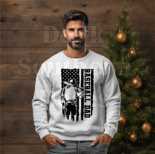 🖤 Listing 2 — Baseball Dad Sweatshirt | Game Day Crewneck | Sports Dad Sweater | Dark Southern Roses