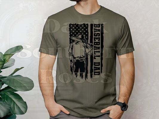 ⚾ Baseball Dad T-Shirt | Sports Dad Shirt | Baseball Tee | Dark Southern Roses