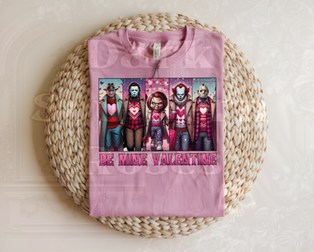 Be Mine Valentine Horror Shirt – Spooky Valentine Tee, Creepy Love Graphic Shirt, Horror Inspired Valentine Top