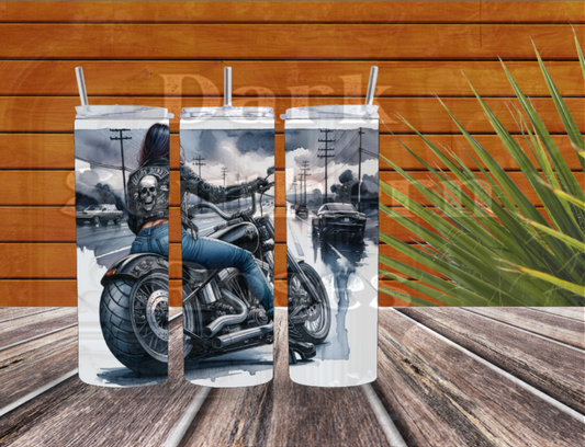 🏍️💀 Biker Chick | 20oz Tumbler Collection