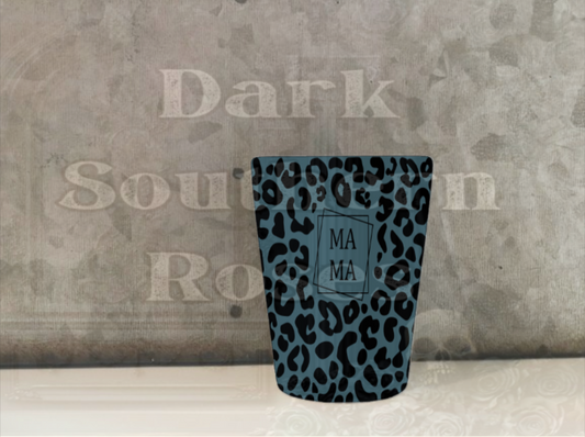 Blue Leopard Mama | Ceramic Shot Glass