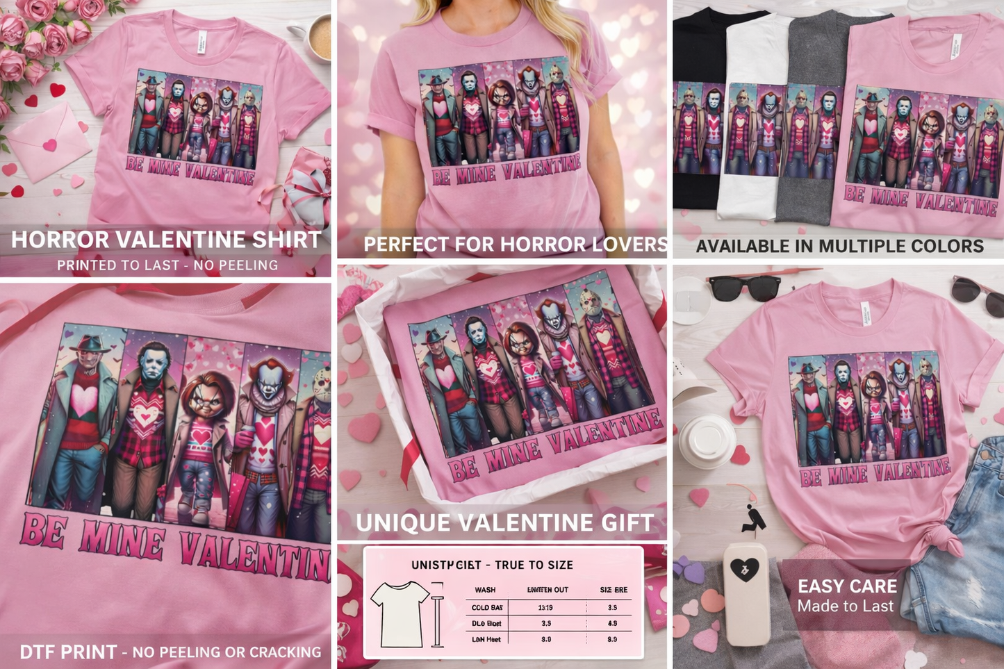 Be Mine Valentine Horror Shirt – Spooky Valentine Tee, Creepy Love Graphic Shirt, Horror Inspired Valentine Top