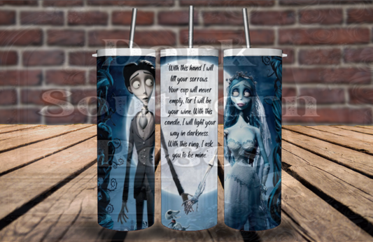 Corpse Bride Tumbler | Gothic Romance Stainless Steel Cup