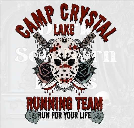 Camp Crystal Lake Running Team Direct to Film (DTF) Print – Transfer Only